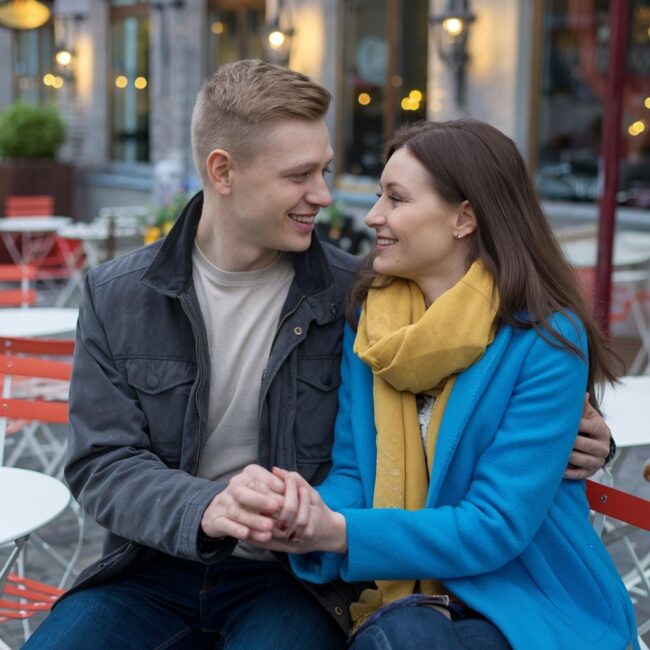 Uśmiechnięci partnerzy